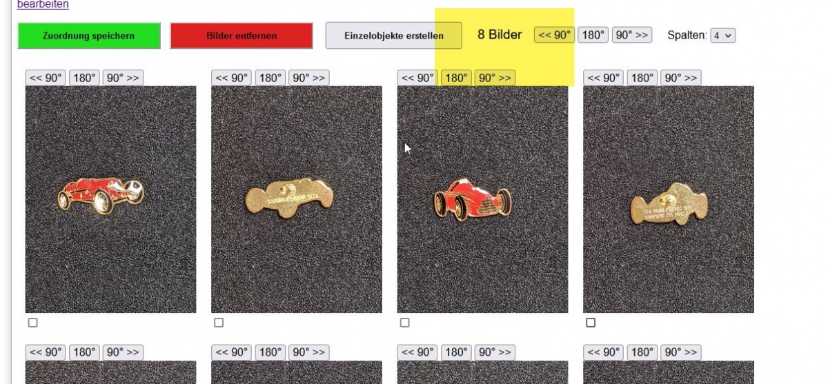 Pins in Sammlung aufnehmen